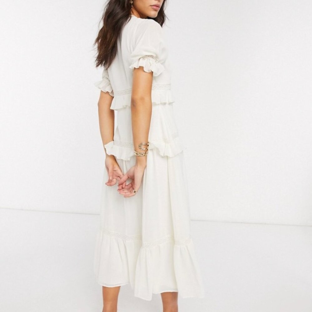 Asos Design Button Through Lace Insert Tiered Mid… - image 8